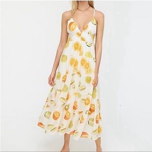 J. Crew x Edie Parker NWOT maxi dress citrus print size M